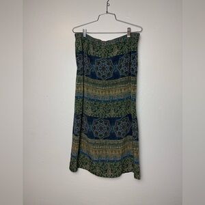 Vintage Norton McNaughton Green and Blue Midi Skirt